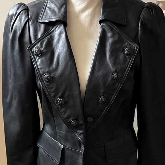 INC International Concepts Black Leather Jacket - Picture 3 of 16